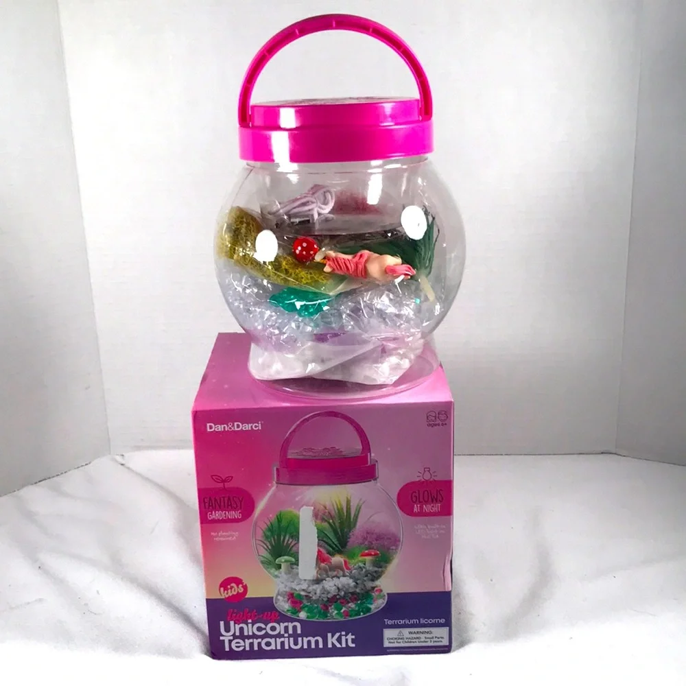 Light Up Unicorn Terrarium Kit Fantasy Night Glowing Gardening